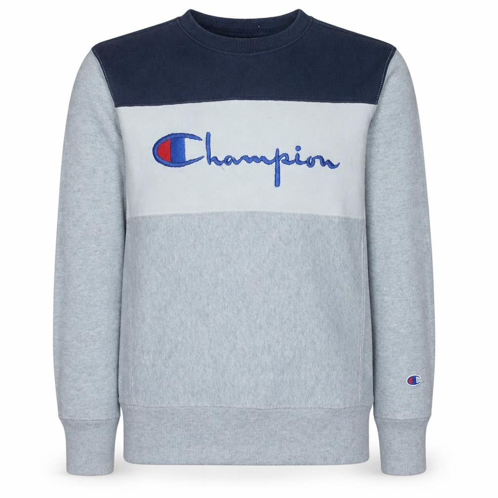 Champion Men's Grey Reverse Weave Sweatshirt Medium Embroidered Logo