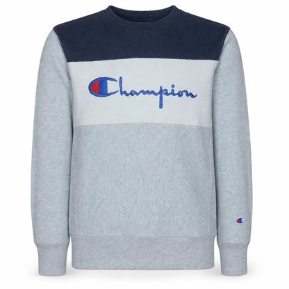 Champion Men's Grey Reverse Weave Sweatshirt Medium Embroidered Logo