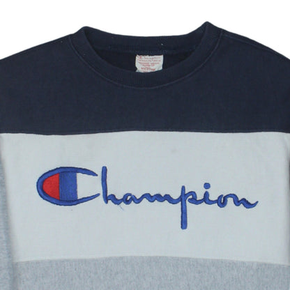 Champion Men's Grey Reverse Weave Sweatshirt Medium Embroidered Logo