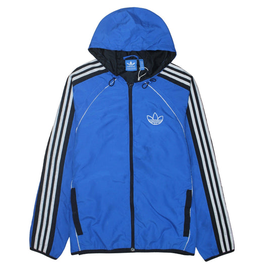 Adidas Mens Blue Windbreaker Hooded Track Jacket M