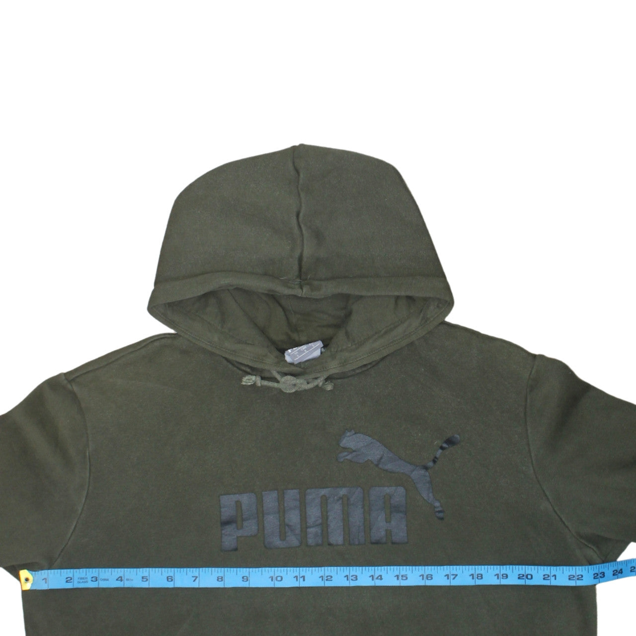 Puma Men's Green Pullover Hoodie Size L Graphic Sports Fleece