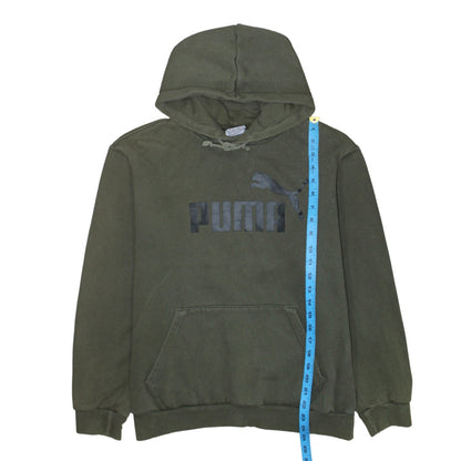 Puma Men's Green Pullover Hoodie Size L Graphic Sports Fleece