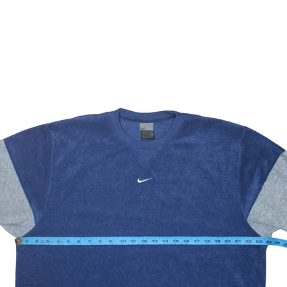 Nike Mens Blue Crew Neck Pullover Sweatshirt Size L Fleece Sportswear