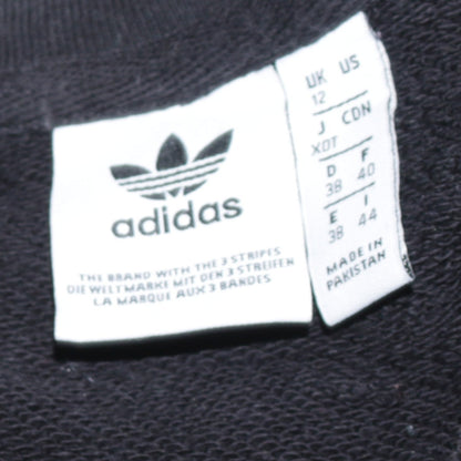 Adidas Womens Black Crew Neck Logo Sweatshirt Size 12