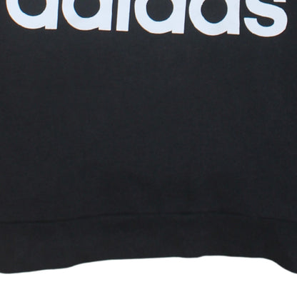 Adidas Womens Black Crew Neck Logo Sweatshirt Size 12