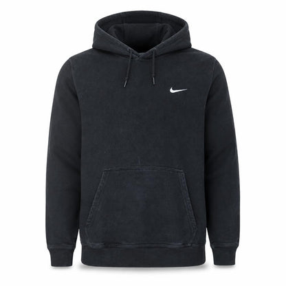 Front view of Nike Men's Black Pullover Hoodie L Regular Fit Fleece Sportswear
