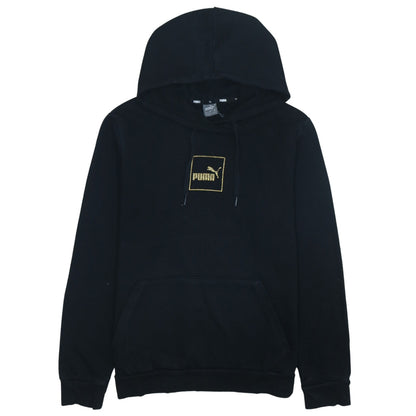Puma Women's Black Medium Pullover Hoodie Gold Logo