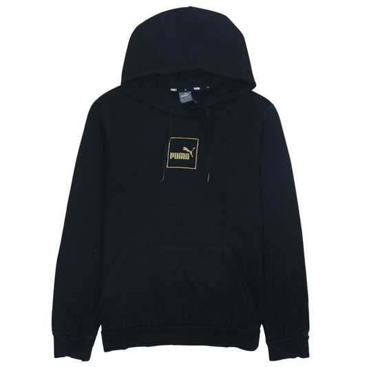 Puma Women's Black Medium Pullover Hoodie Gold Logo