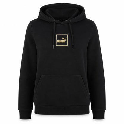 Puma Women's Black Medium Pullover Hoodie Gold Logo