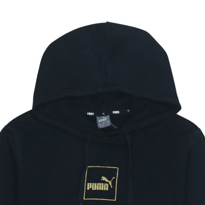 Puma Women's Black Medium Pullover Hoodie Gold Logo