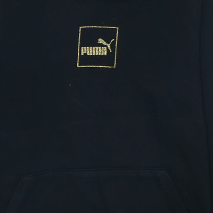 Puma Women's Black Medium Pullover Hoodie Gold Logo