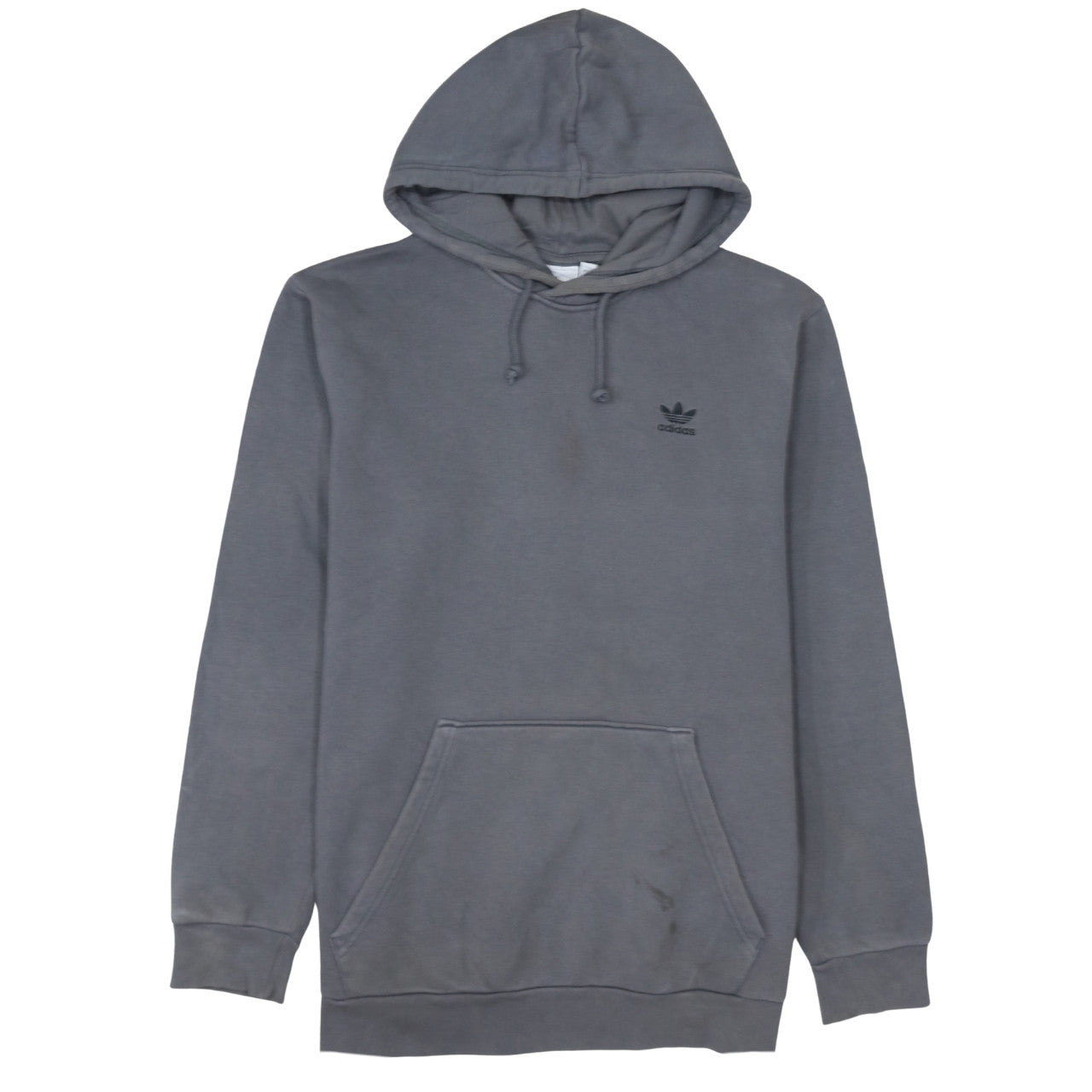 Adidas Men's Grey L Hoodie Track Jacket with Logo & Pocket