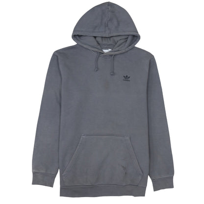 Adidas Men's Grey L Hoodie Track Jacket with Logo & Pocket