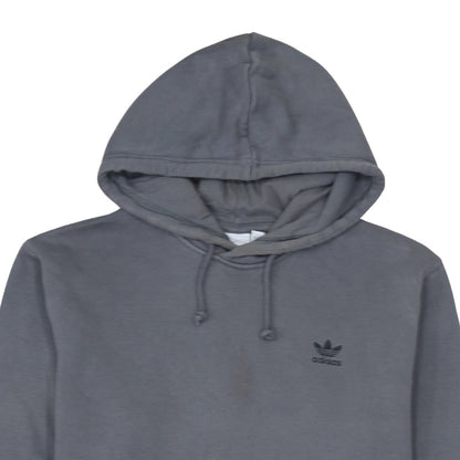 Adidas Men's Grey L Hoodie Track Jacket with Logo & Pocket