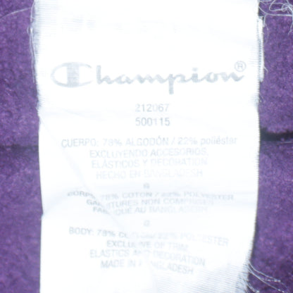 Champion Women’s Purple Pullover Sweatshirt L Logo Crew Neck Cotton Blend