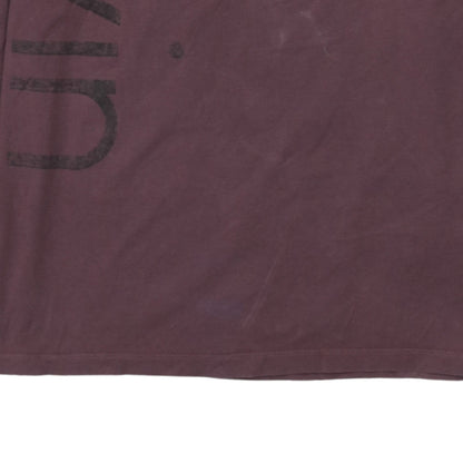 Calvin Klein Men Brown Long Sleeve Logo Crew Neck T-Shirt M