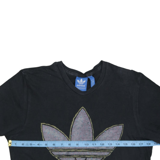 Adidas Mens Black Graphic Logo Short Sleeve T-Shirt Size M