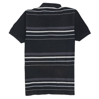 Adidas Men's Black Striped Cotton Polo Shirt M