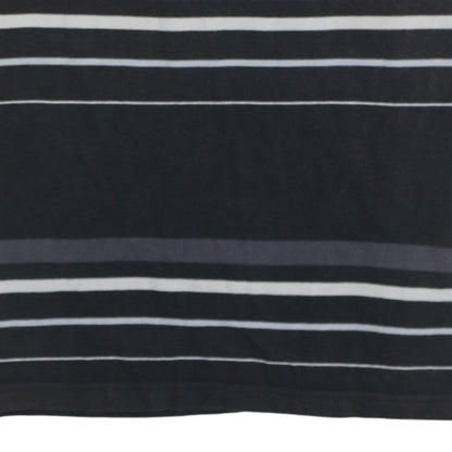Adidas Men's Black Striped Cotton Polo Shirt M