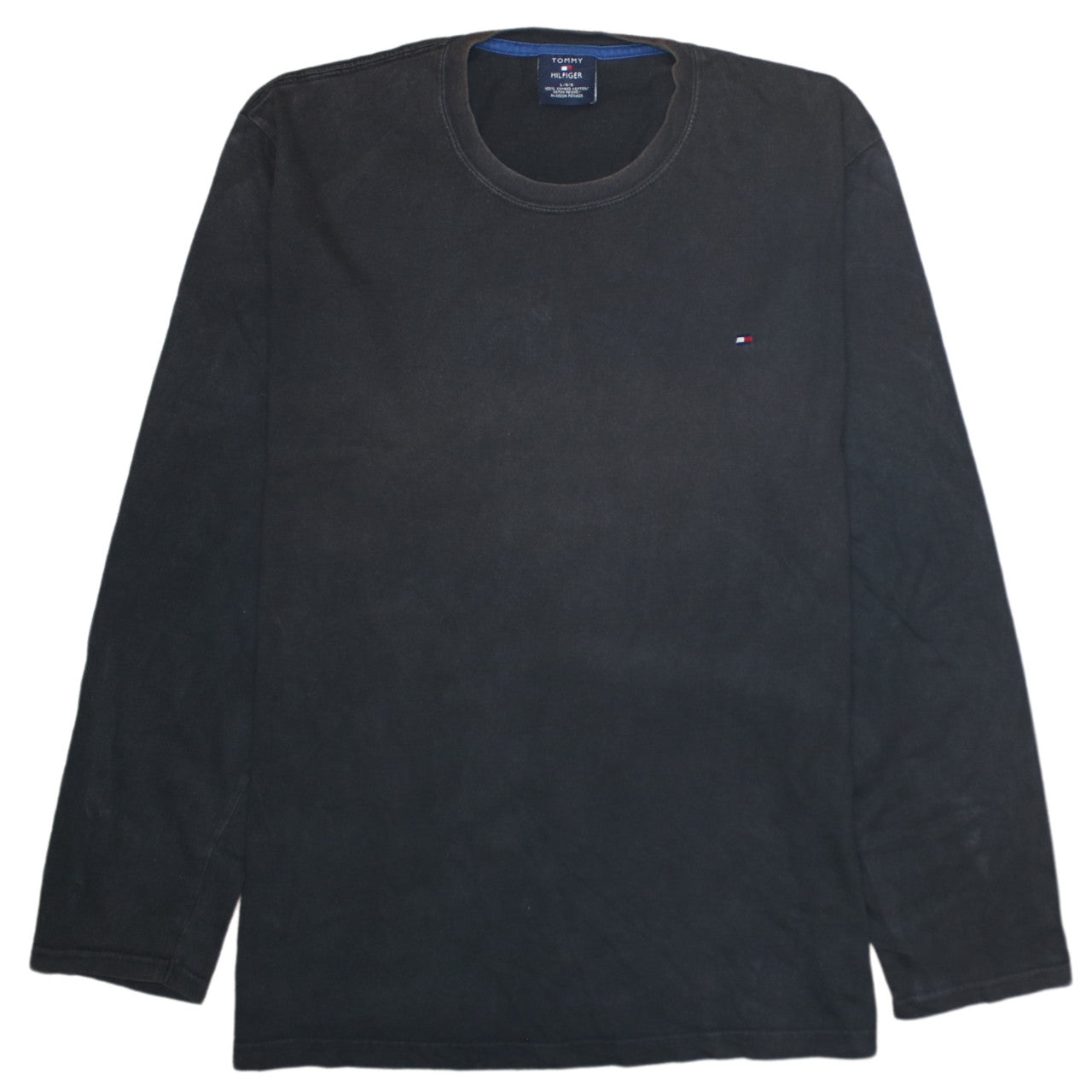 Tommy Hilfiger Men's Black Long Sleeve Cotton T-Shirt L
