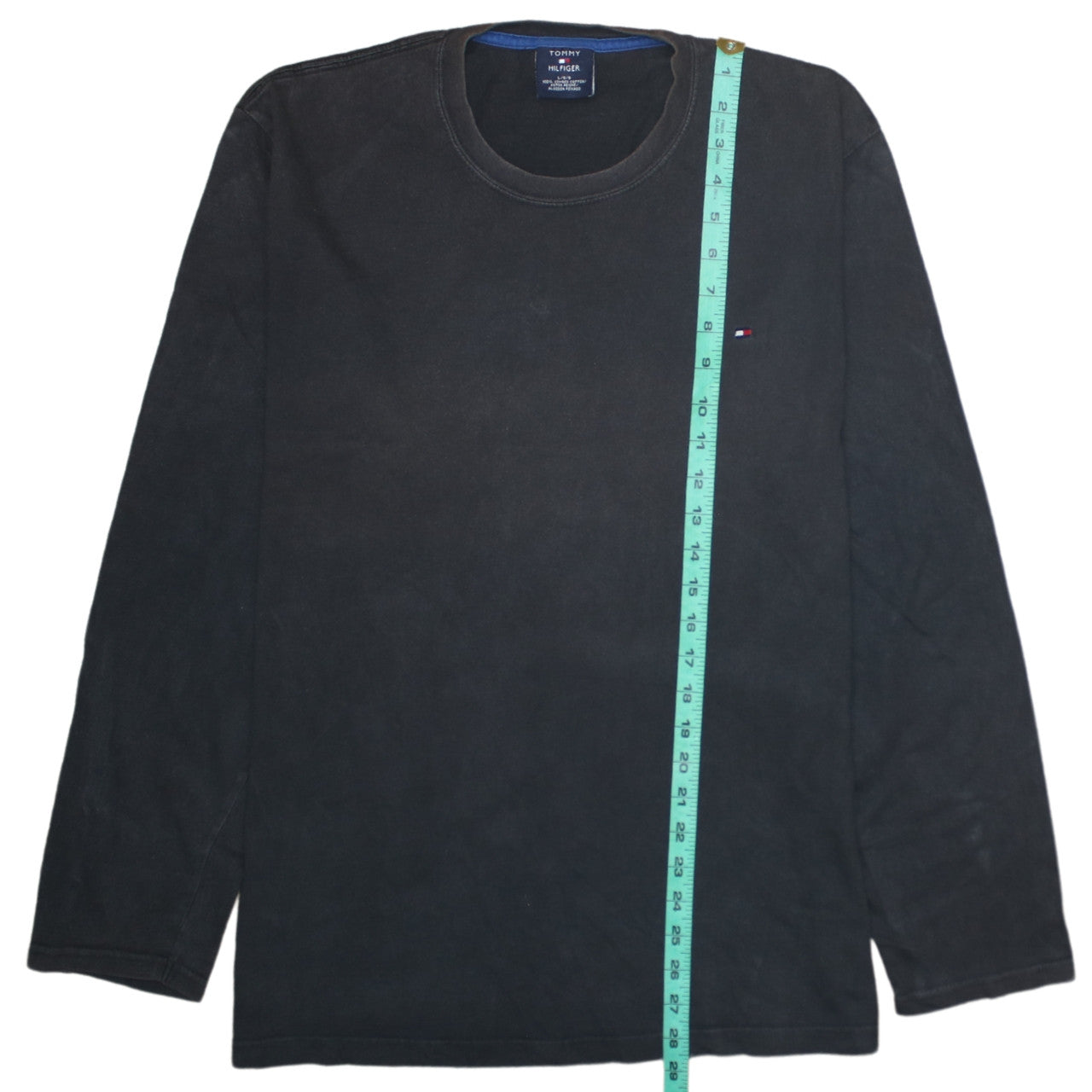 Tommy Hilfiger Men's Black Long Sleeve Cotton T-Shirt L