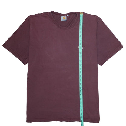 Carhartt Men’s Burgundy Duck Logo T-Shirt XXL Cotton Crew Neck