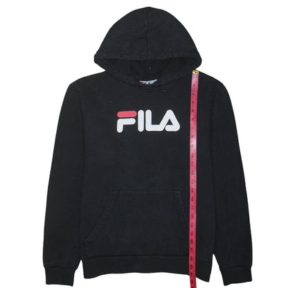 Fila Mens Black Pullover Hoodie S Logo Fleece Sportswear