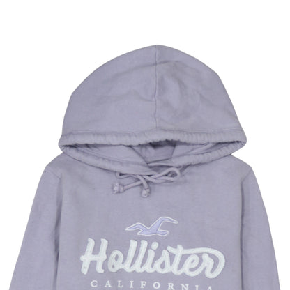 Hollister Women’s Lilac Hoodie Small Pullover Embroidered Logo Cotton Blend