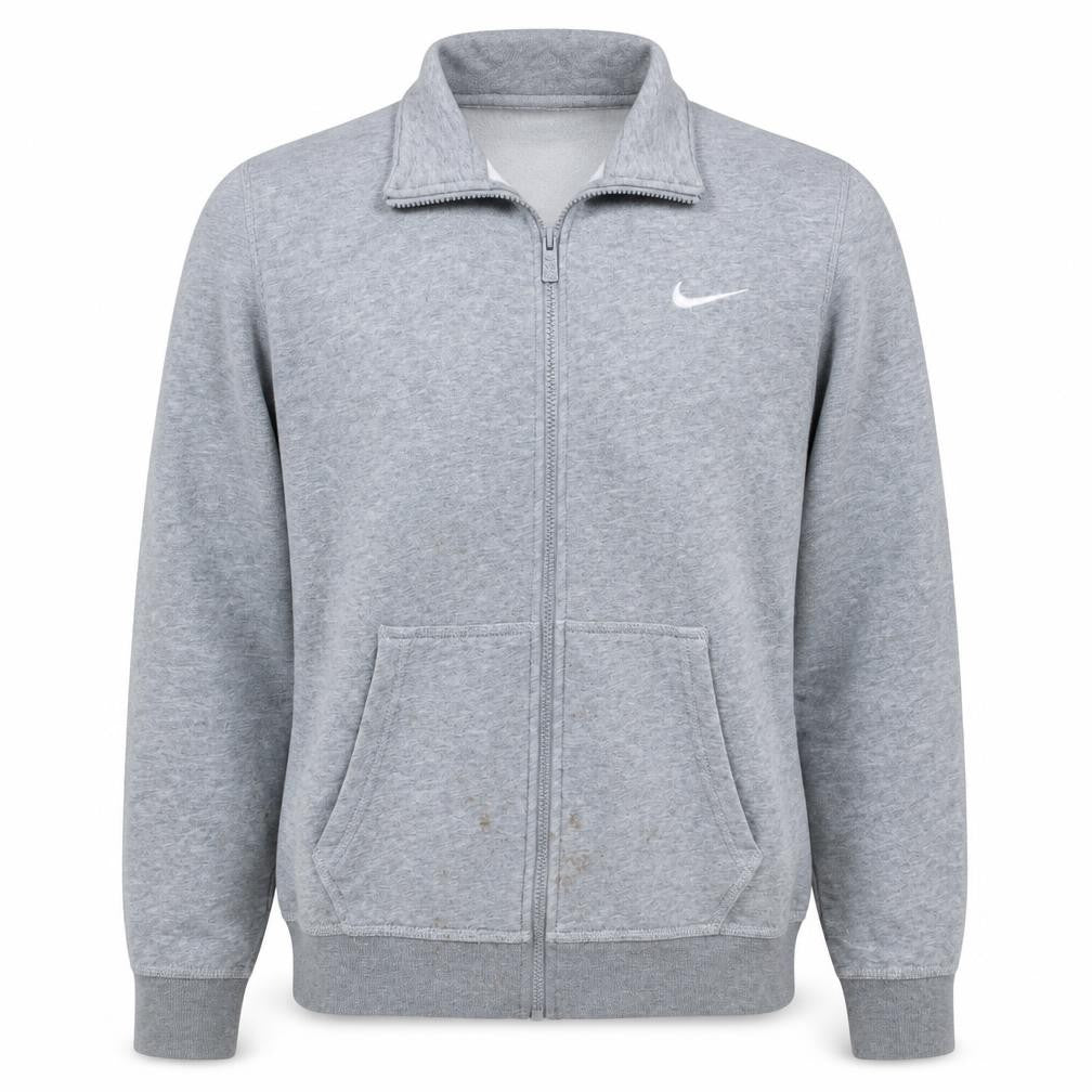 Nike Men's Grey L Track Jacket Full Zip Sports Fleece