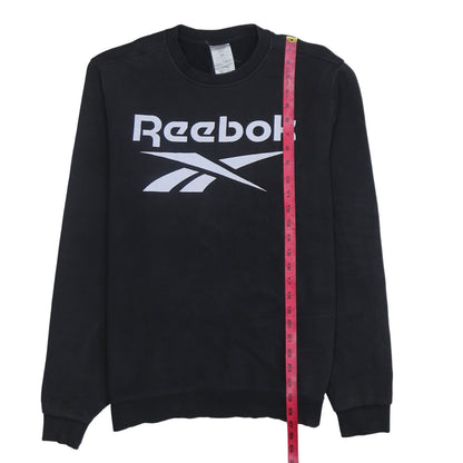 Reebok Men Black M Pullover Sweatshirt Crew Neck Logo Fleece