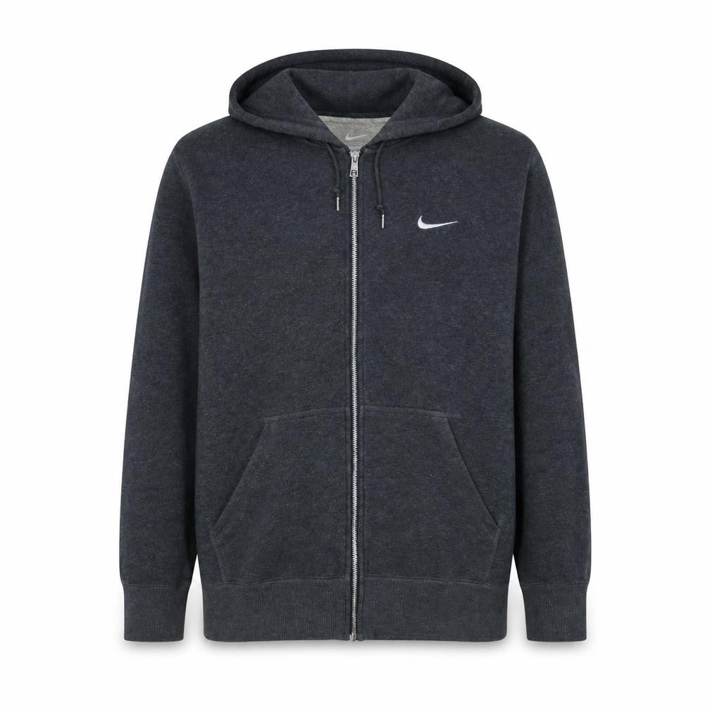 Nike Men's Grey Full Zip Hoodie XL Cotton Blend Sportswear