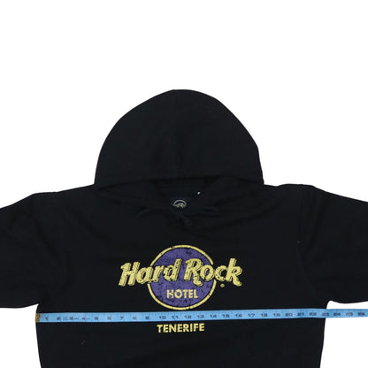 Hard Rock Hotel Tenerife Womens Black Pullover Hoodie Large Cotton Blend