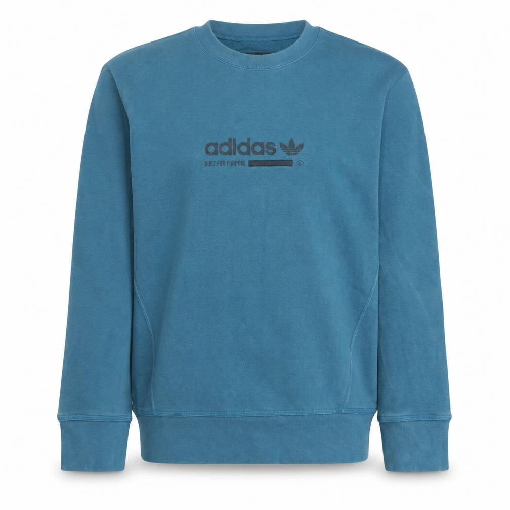 Adidas Men's Blue Crew Neck Pullover Logo Sweatshirt Size S