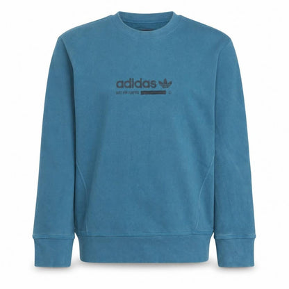 Adidas Men's Blue Crew Neck Pullover Logo Sweatshirt Size S