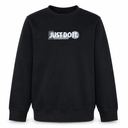 Nike Boys Black 'Just Do It' Fleece Pullover Sweatshirt Size S