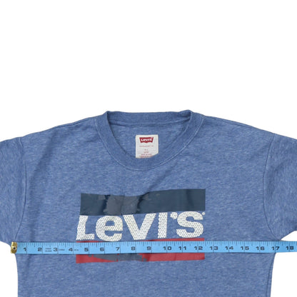 Levi's Girls Blue Graphic Logo Long Sleeve T-Shirt Dress Size 10 Years