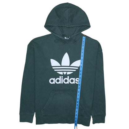 Adidas Womens Green Trefoil Logo Pullover Hoodie Size 10