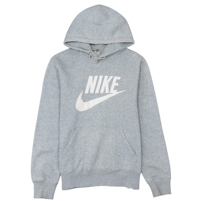 Nike Mens Grey Pullover Hoodie M Sportswear Logo Fleece