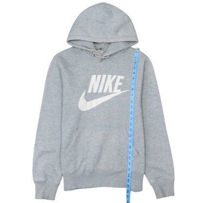 Nike Mens Grey Pullover Hoodie M Sportswear Logo Fleece