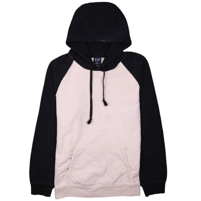 GAP Men's Black Beige Pullover Hoodie Size L Fleece Cotton Blend