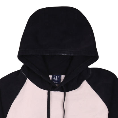 GAP Men's Black Beige Pullover Hoodie Size L Fleece Cotton Blend