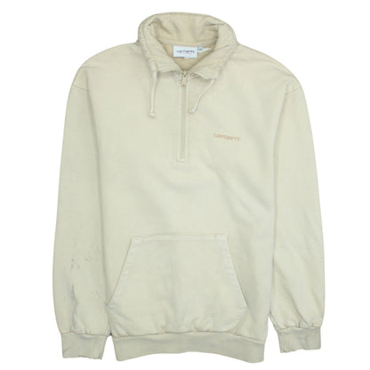 Carhartt Men’s Beige XS High Neck 1/2 Zip Cotton Sweatshirt