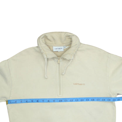 Carhartt Men’s Beige XS High Neck 1/2 Zip Cotton Sweatshirt