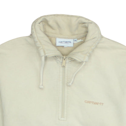 Carhartt Men’s Beige XS High Neck 1/2 Zip Cotton Sweatshirt
