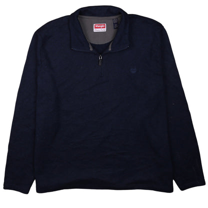 Wrangler Men's Blue 1/4 Zip Fleece Sweatshirt XXL