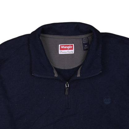 Wrangler Men's Blue 1/4 Zip Fleece Sweatshirt XXL