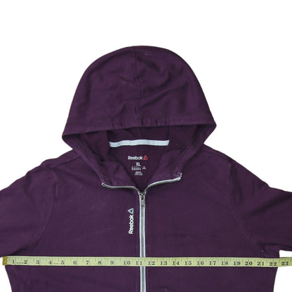 Reebok Women’s Purple Full Zip Hoodie XL Cotton Casual