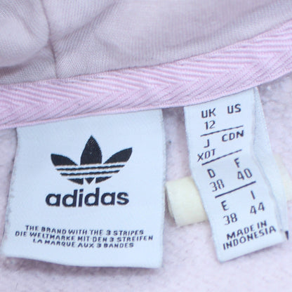 Adidas Women’s Pink Hoodie UK 12 Pullover Kangaroo Pocket Logo Sweatshirt