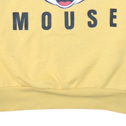 Disney Women's Yellow Mickey Mouse Pullover Sweatshirt Size S
