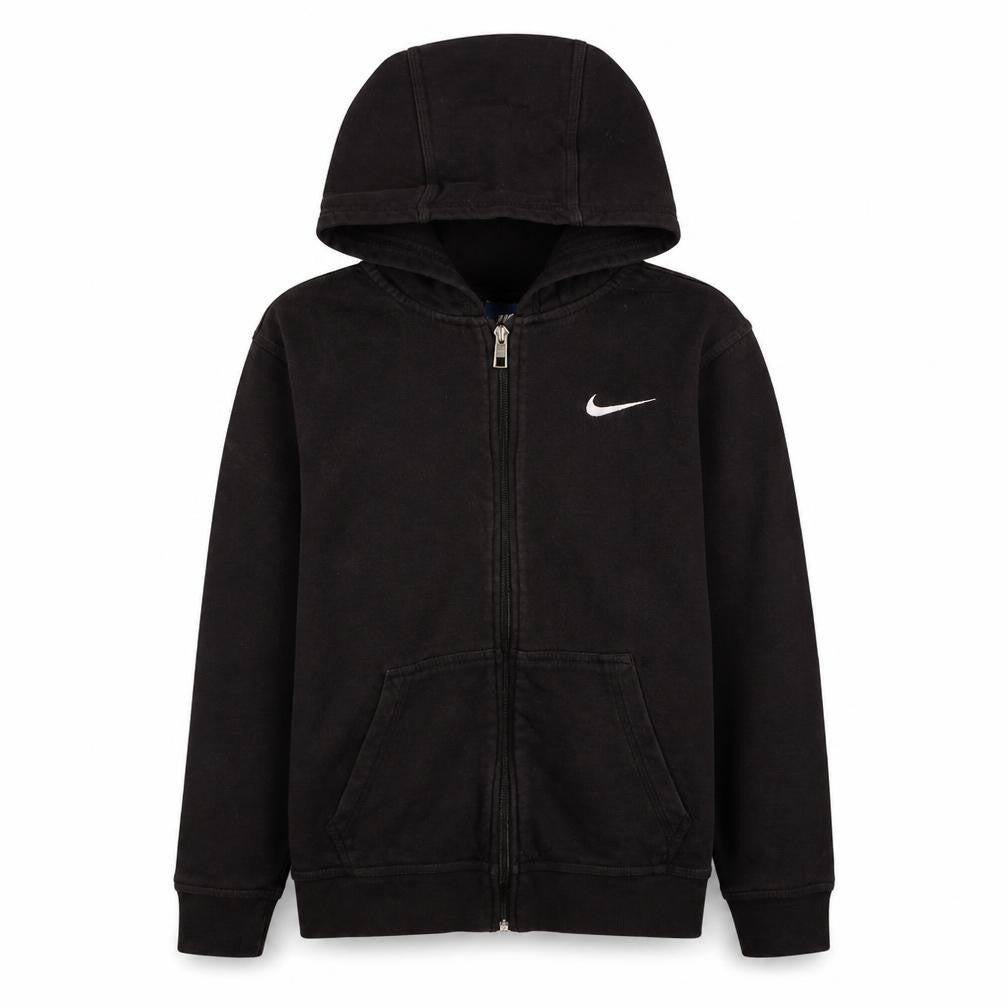 Nike Boys Black Full Zip Hoodie Sweatshirt 12-13 Years Cotton Blend